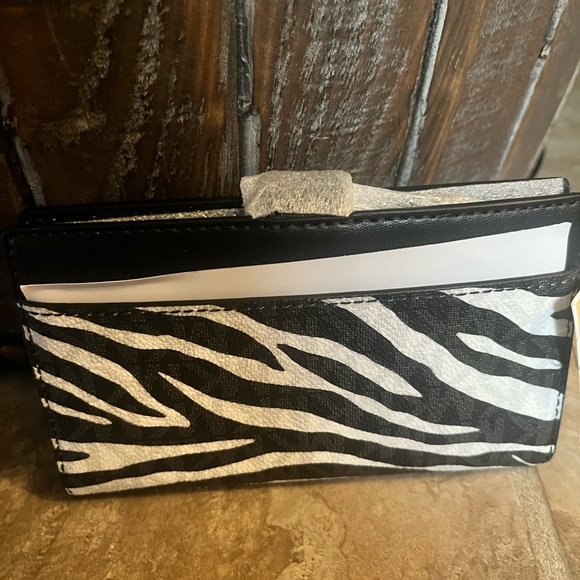 Michael Kors Black and White Zebra Print Animal Wallet - Picture 2 of 3